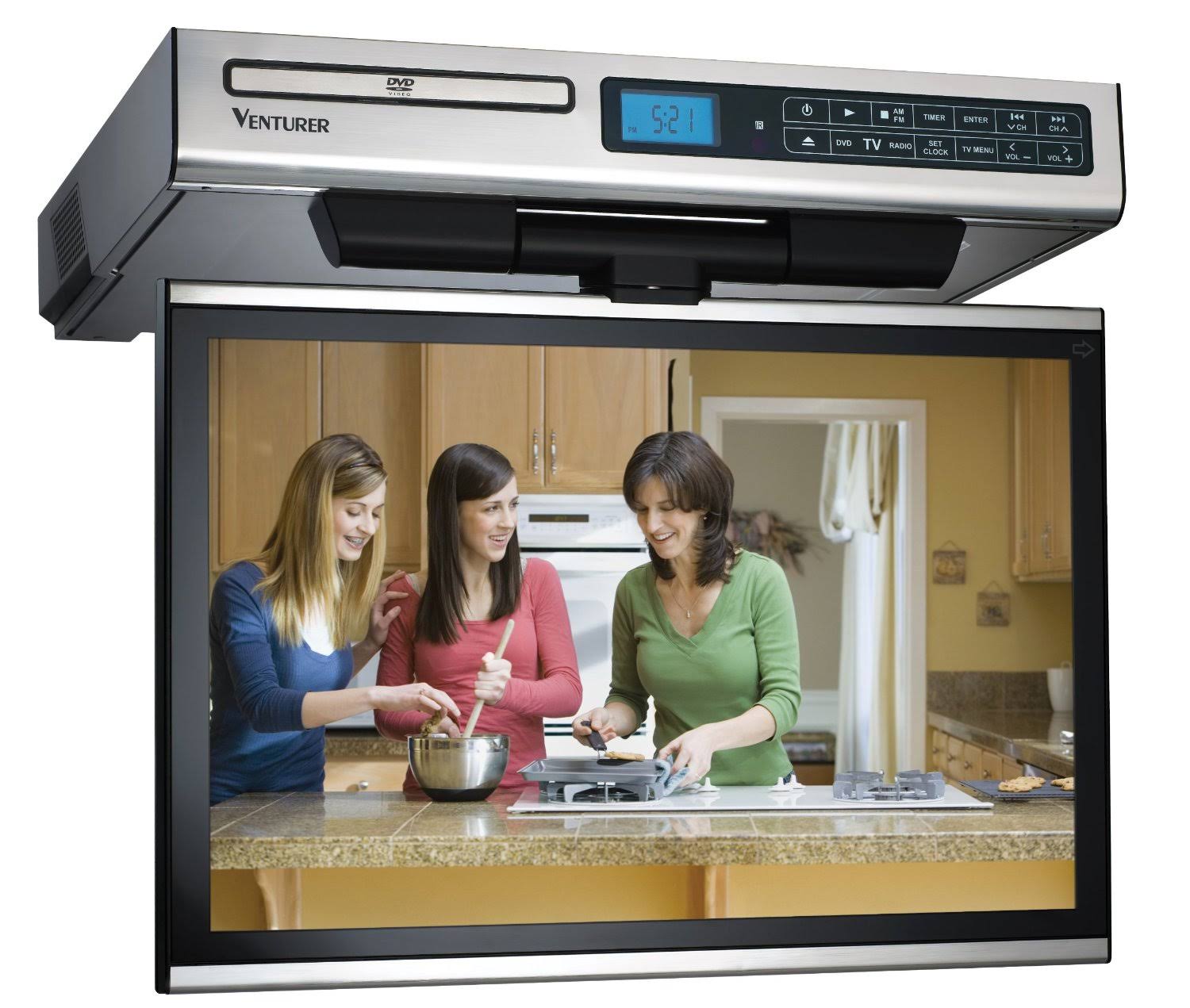 Venturer KLV3915 15.4-inch Undercabinet Kitchen LCD TV/DVD Combo