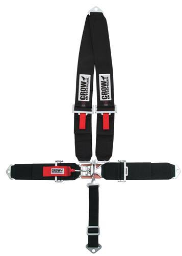 5-Point Racing Harness Seat Belt Latch Crow Enterprizes 5-Way Standard Latch Racing Restraints - Black Nylon Bolt-In | Crow Ente