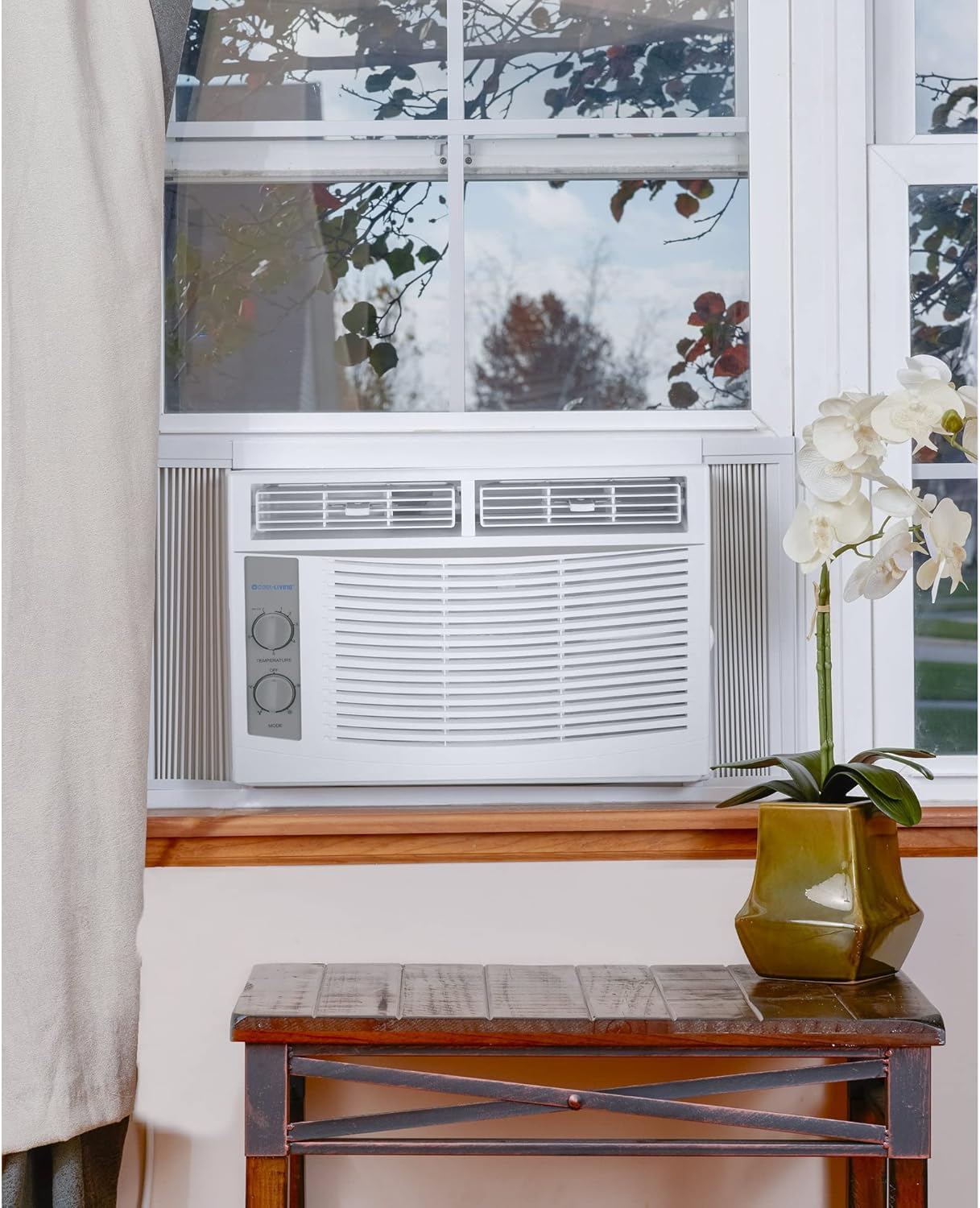 5,000 BTU 115-Volt Manual Control Window Air Conditioner - Cools up to 150 Sq Ft - Mechanical Controls - Reusable Filter - White - 2 Cooling Speeds
