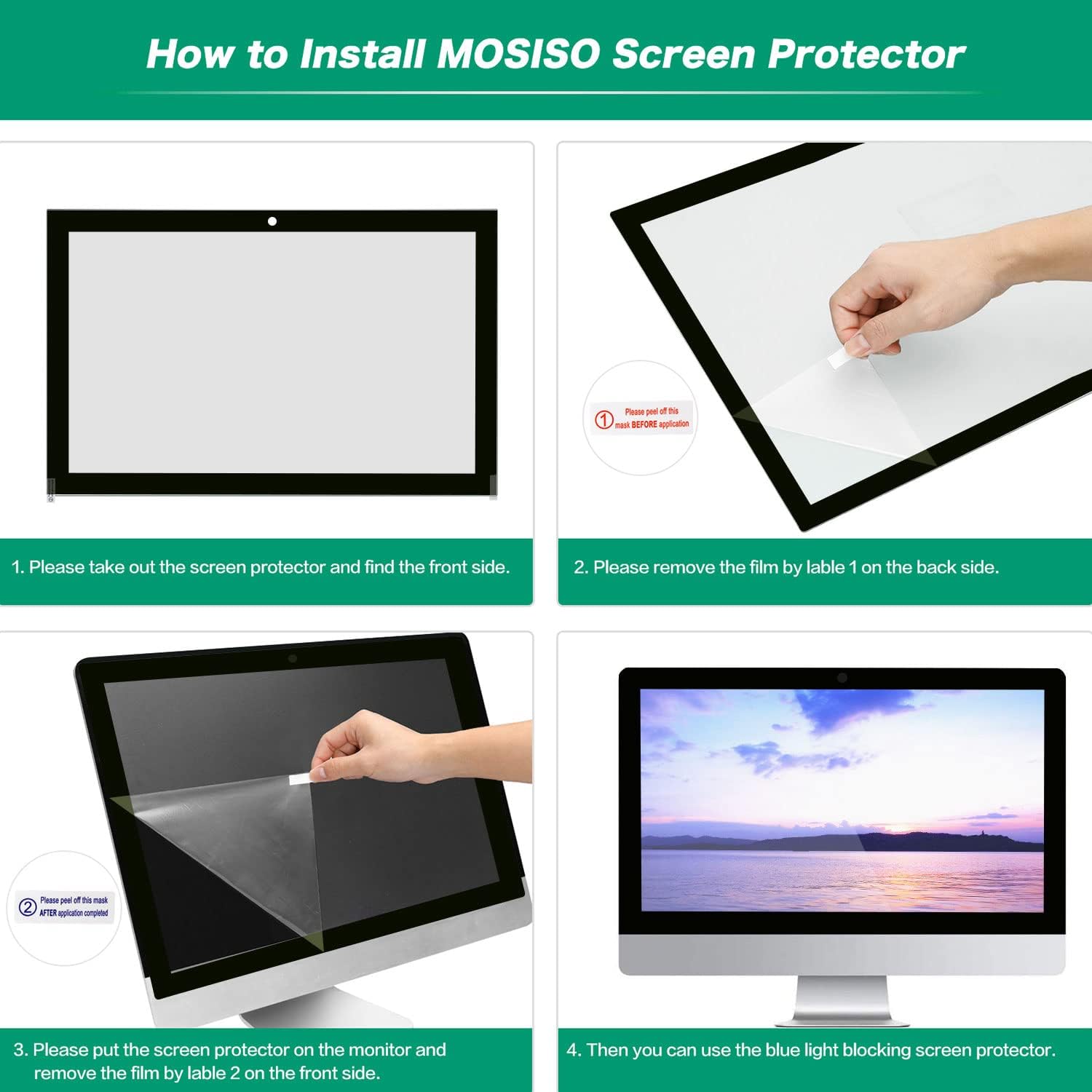 MOSISO Computer Blue Light Blocking Screen Protector