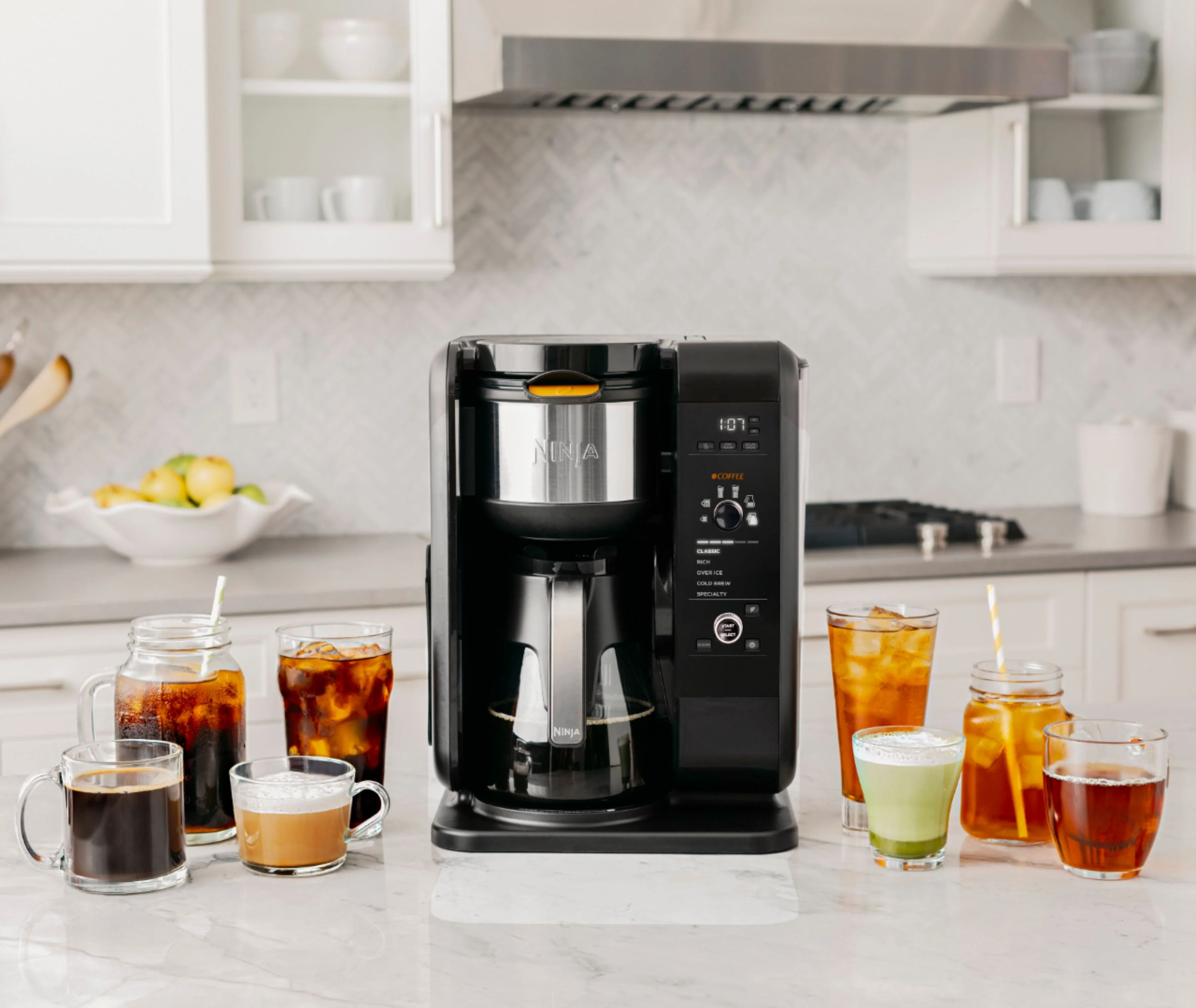 Ninja - Hot & Cold Brew 10-Cup Coffee Maker - Black/Stainless Steel