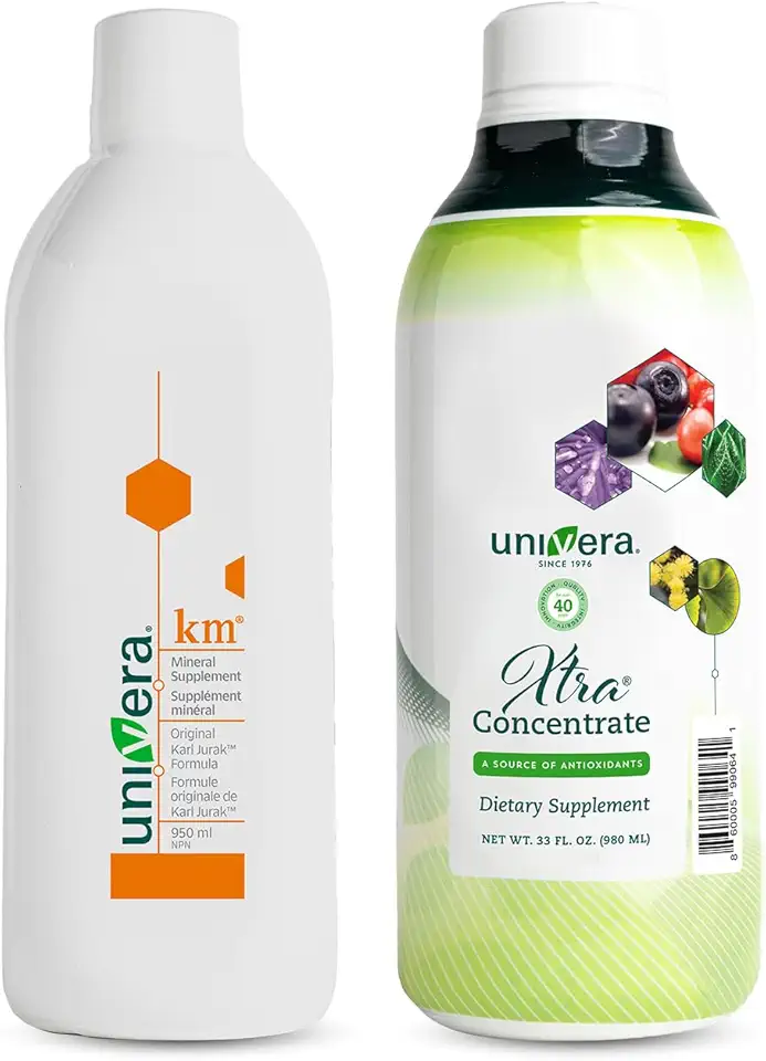 Univera Essentials Pack km, Liquid Potassium Supports Xtra Concentrate, Vitamin B Complex, Vital Energy, 15 All-Natural Ingredients, Manage Stress