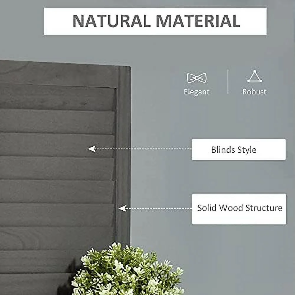 RUNFAYBIU 4 Panel 67" Tall Wood Privacy Screen Room Divider with 3 Display Shelves  and Folding  for Bedroom or Home Office  Grey
