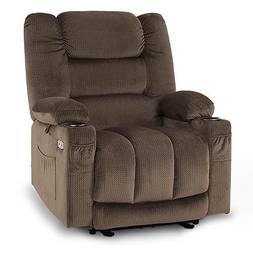 MCombo Zero Gravity Power Recliner Chair with Heat and Vibration Massage, Reclining Chair with USB & Type C Ports, Cup Holders for Living Room