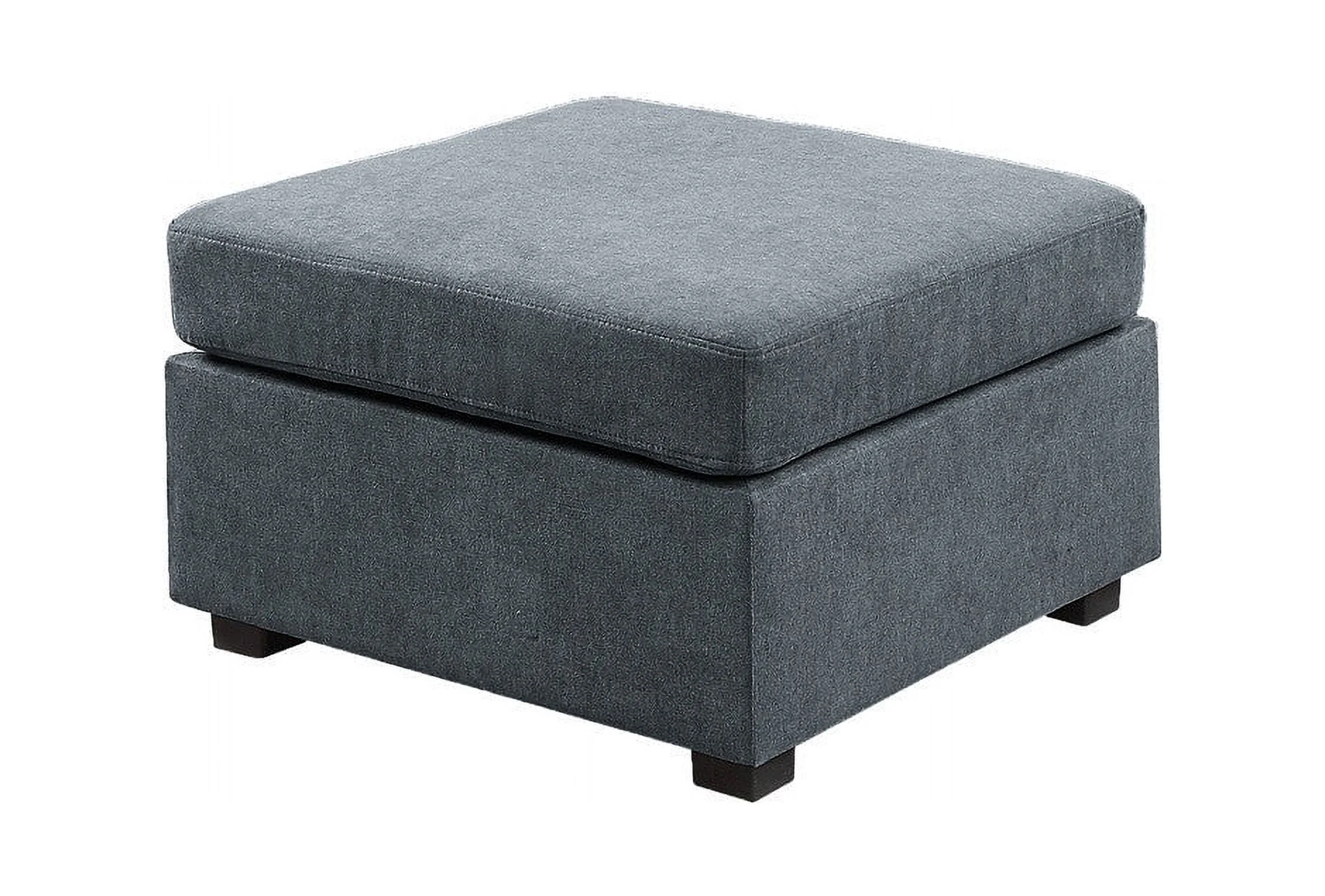 Isla Woven Fabric 6-Seater Sectional Sofa with Ottoman - Gray