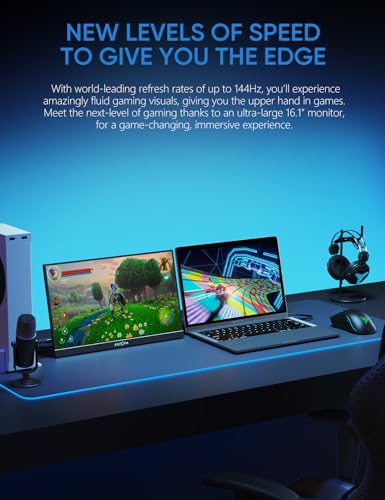 ARZOPA 16.1'' 144Hz Portable Gaming Monitor, 106% sRGB 1080P FHD Kickstand Portable Monitor with HDR, Ultra Slim, Eye Care