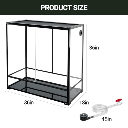 REPTI ZOO 100 Gallon Extra Tall Large Reptile Tank, 36x18x36 Vertical Reptile Terrarium with Mesh for Chameleon Arboreal Lizard Frog
