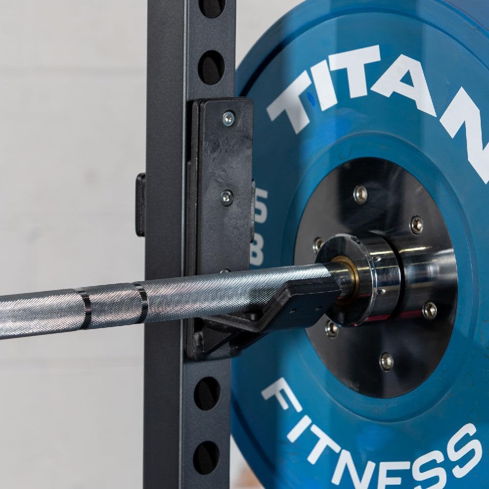 Titan Fitness T-2 Series Short 71" Power Rack, 850 LB Rackable Capacity, Skinny Pull Up Bar, Pin and Pipe Safeties, Standard J-Hooks