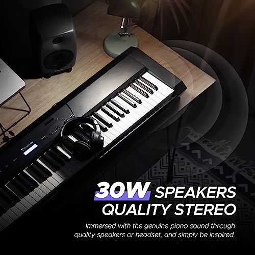 Starfavor 88 Key Full-Weighted Digital Piano, Electric Piano Keyboard for Beginner, Dual 30W Speakers, Graded Hammer Action 88 Keys, Triple Pedal