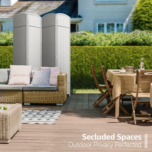 Sorbus 8-Panel Black Room Divider with Double Hinged Panels, 6 ft Tall Folding Privacy Screen