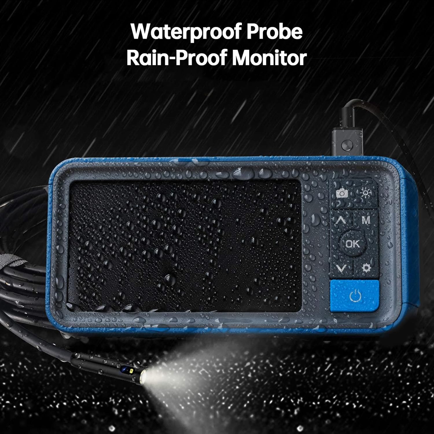 Dual Lens Endoscope Borescope, Teslong 4.5 HD Snake Inspection Camera with Light, Automotive Scope Camera with Flexible Cable