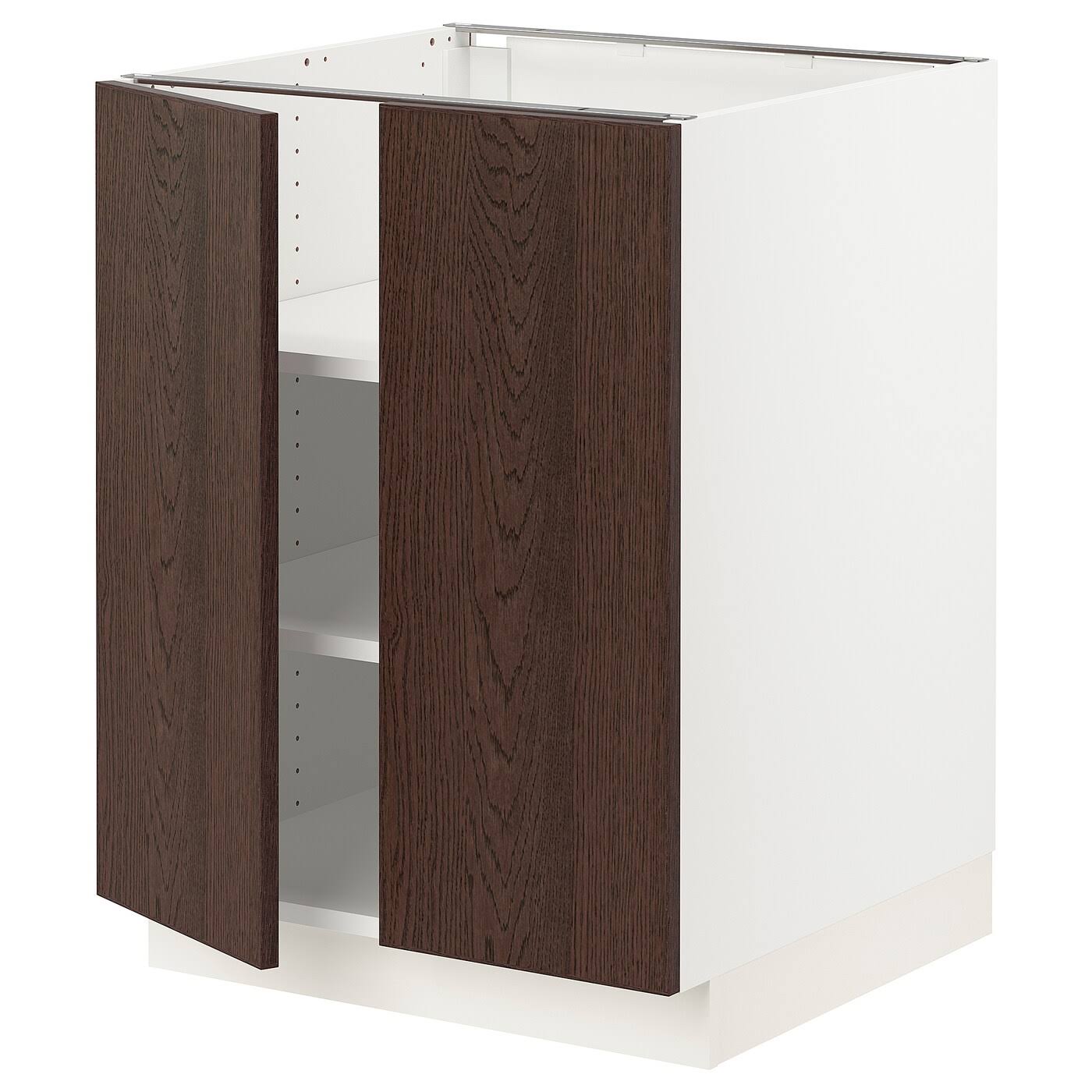 IKEA - SEKTION Base Cabinet with shelves/2 Doors, white/Sinarp Brown, 24x24x30 19405246