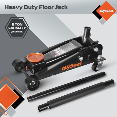 3 Ton Floor Jack (6600 lbs), Heavy Duty Hydraulic Jack for Car, Heavy-Duty Floor Jack with Single Piston Pump