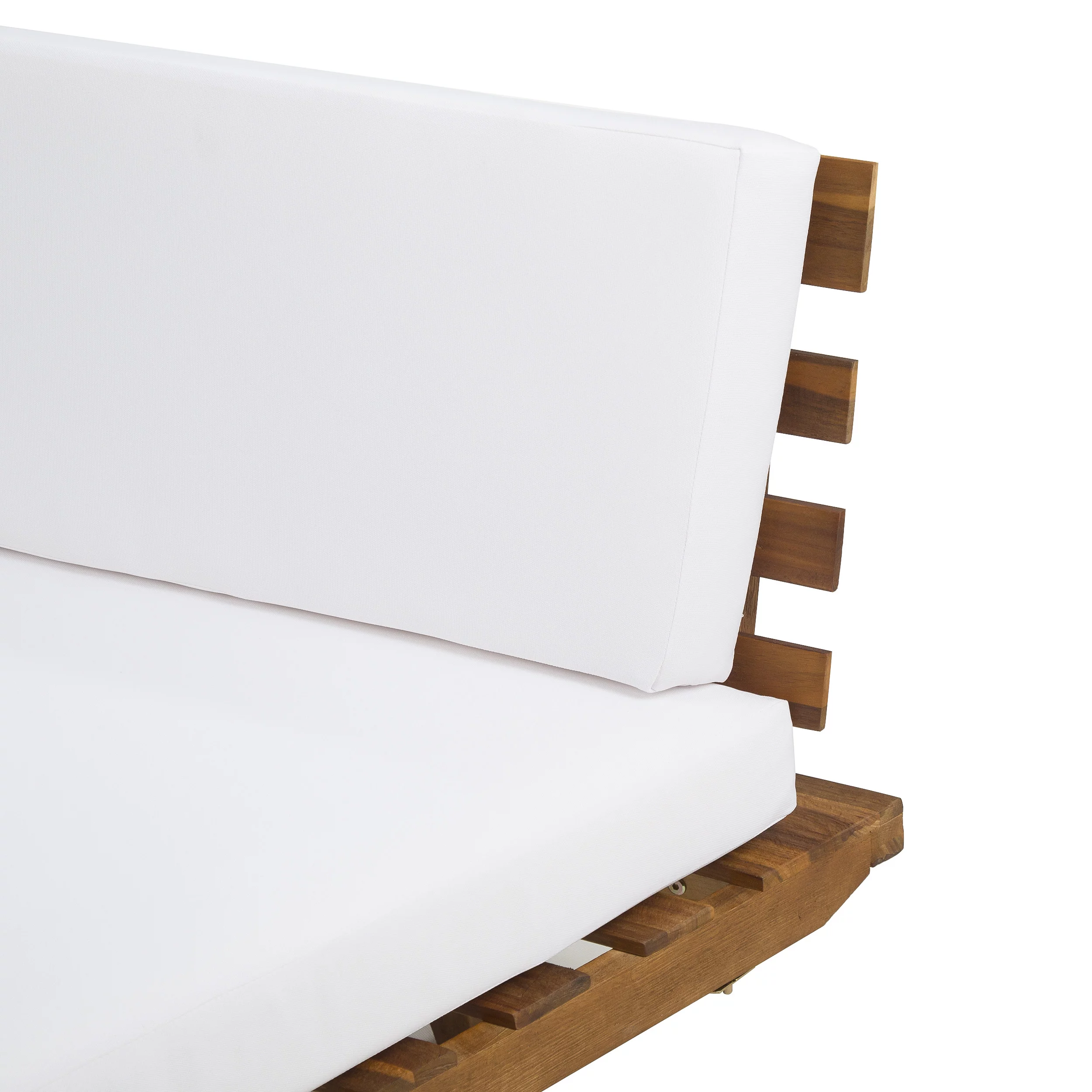 GDF Studio Emmory Minimalist Acacia Wood Left Sided Sofa, Sandblast and White