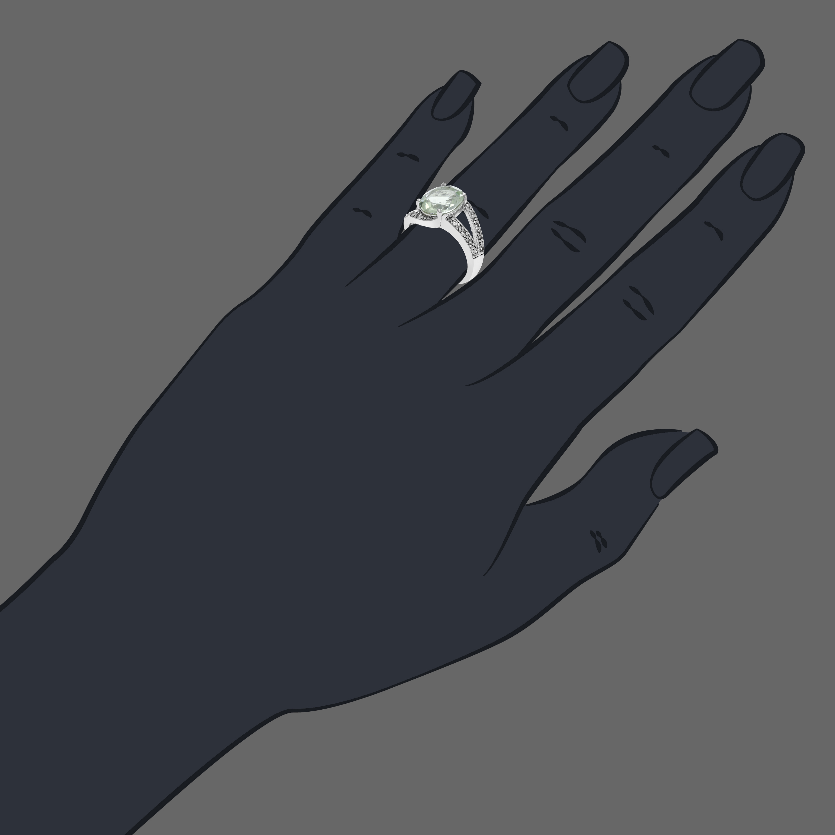 Vir Jewels 1.85 CTTW Green Amethyst Ring for Women in Sterling Silver Oval 10x8 MM Prasiolite