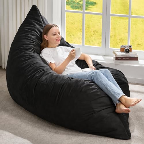 Hobestluk 3 in 1 Bean Bag Chair Giant Bean Bag Chairs Convertible Bean Bag Floor Cushion with Machine Washable Cover