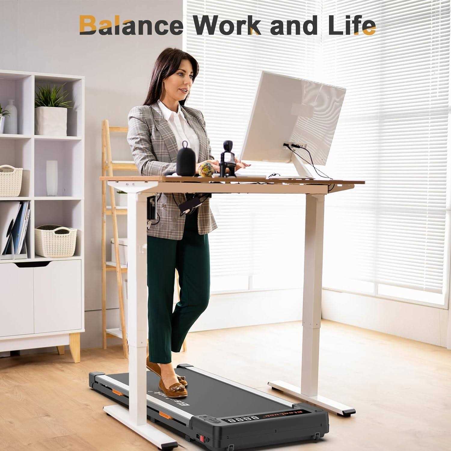 Elseluck Walking Pad Under Desk Treadmill for Home Office 2 in 1 Portable Walking Treadmill with Remote Control - Sports Supplies Online Store