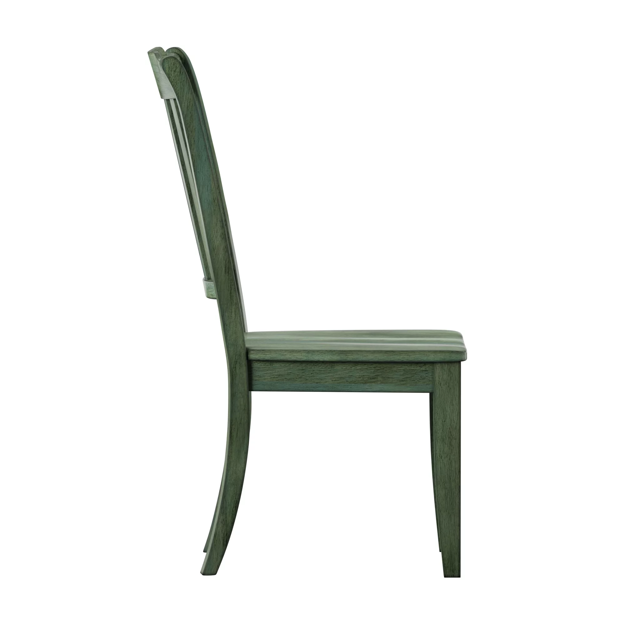 Weston Home Farmhouse Slat Back Wood Dining Chairs, Set of 2, Antique Sage Green