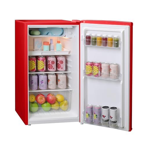 West Bend Mini Fridge with Freezer Retro-Styled for Home Office or Dorm