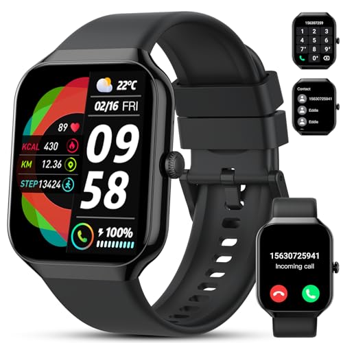 Smart Watch(Answer/Make Call), 1.96 HD Smartwatch for Men Women, 2025 New Fitness Watch with 112+ Sport Modes, Heart Rate, Sleep Monitor, Pedometer