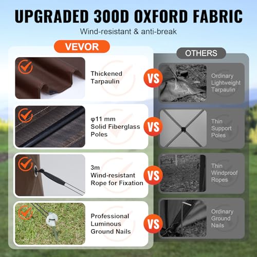 VEVOR Pop Up Gazebo Screen Tent, Pop-Up Instant Gazebo Tents with Mosquito Netting Outdoor Canopy