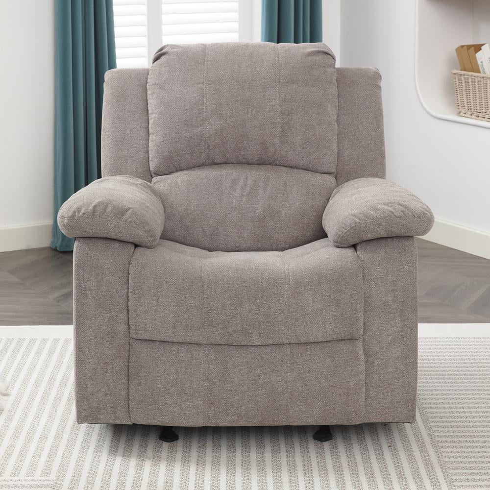 Comfort Pointe Troy Ash Grey Microfiber Glider Rocker Recliner