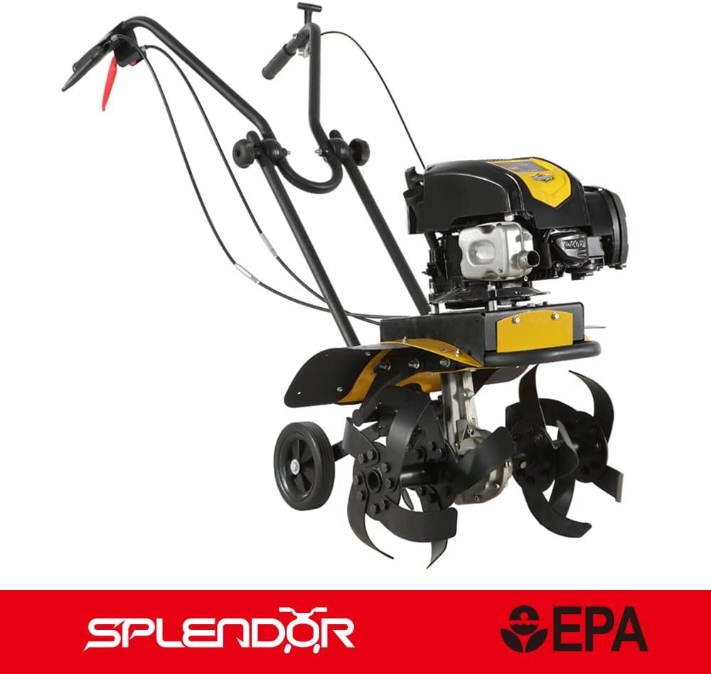 SPLENDOR Gas Powered Tiller 163CC Original B&S 725 Series Engine Model 104M