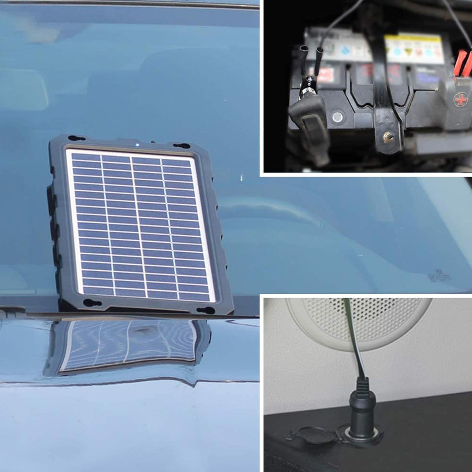 OYMSAE 7.5W Solar Car Battery Trickle Charger & Maintainer 12V Solar Panel Power Charger Kit for Automotive, Motorcycle, Boat, Marine, RV, Trailer