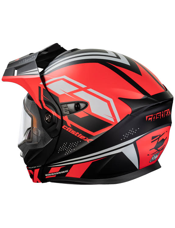 Castle X, 45-29762, Adult Cx950 Siege (Electric Lens) Dual Sport Modular Snowmobile Helmet Dot - Matte Black/Charcoal - Small