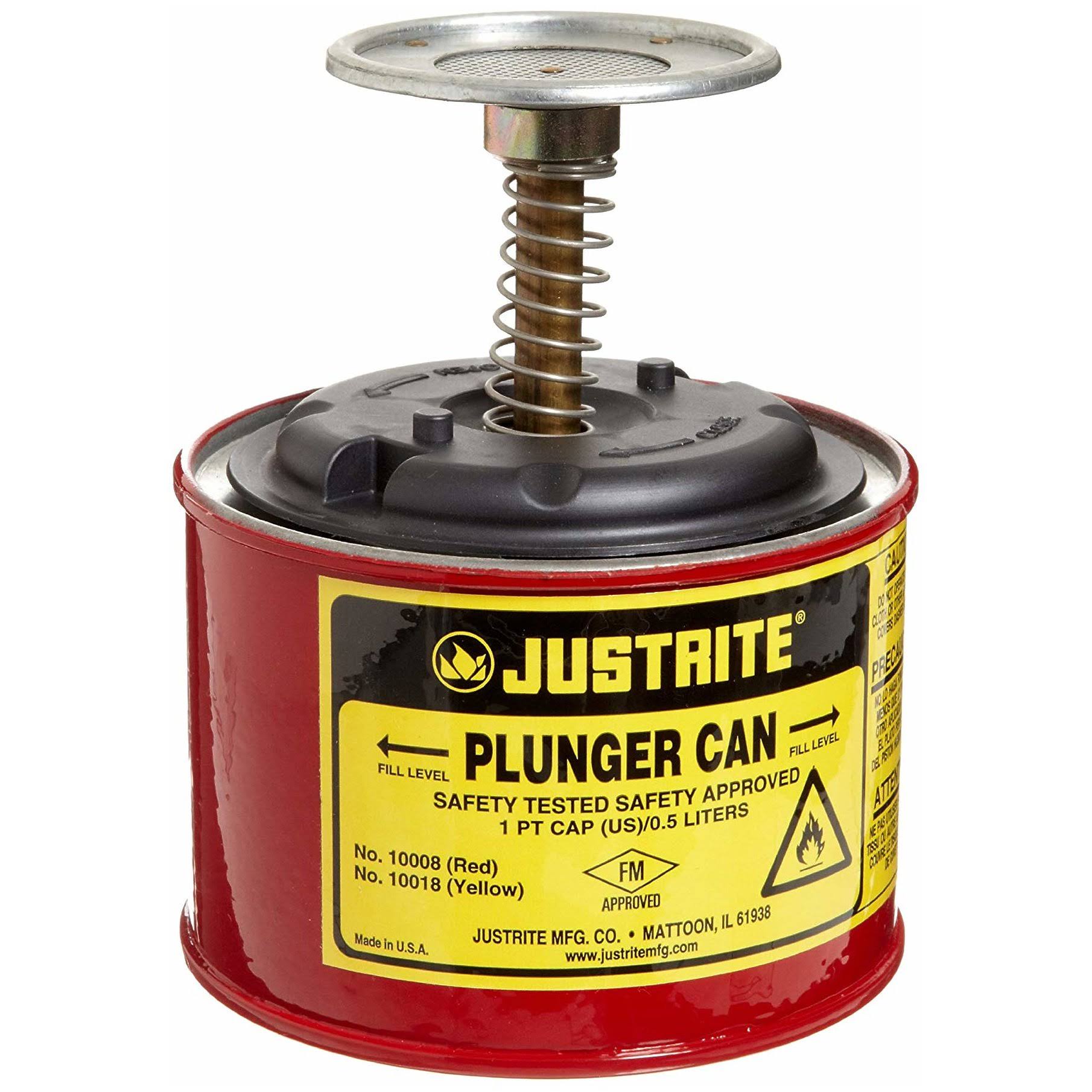 Justrite 10008 - 1 Pint Steel Plunger Can