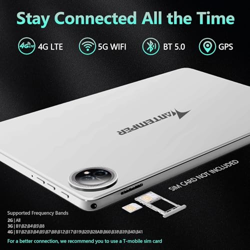 Android 14 Tablet 10 Inch, 4G Cellular Tablets, Octa-Core, 128GB Storage + 14(8+6)GB RAM/ 1TB Expandable, 5G WiFi, 8000mAh Battery, Bluetooth 5.0