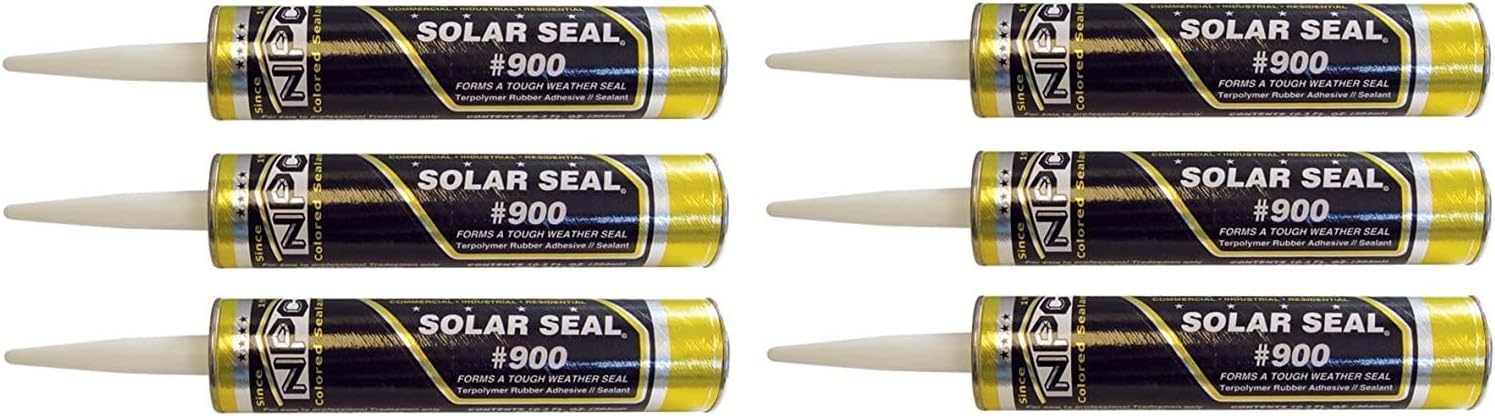 NPC #900 Solar Seal 6 Pack - Metal Roofing Flashing/Panels, Vinyl and Fiber Cement Siding, Fiberglass, Cedar, Brick & Masonry, Sky Lights, Sun Rooms