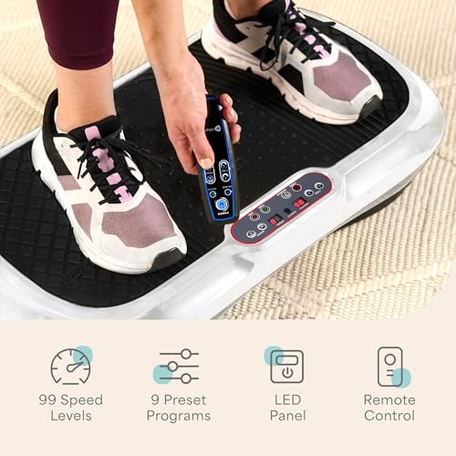 Lifepro Waver Vibration Plate Exercise Machine – High-Intensity Vibration for Muscle Activation, Full-Body Workout Vibrating Platform with Loop Bands