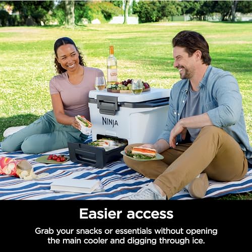 Ninja FB151GY FrostVault 50qt Hard Cooler with Dry Zone, Integrated Fridge-Temp Dry Storage Drawer, Premium Heavy-Duty Insulated Cooler