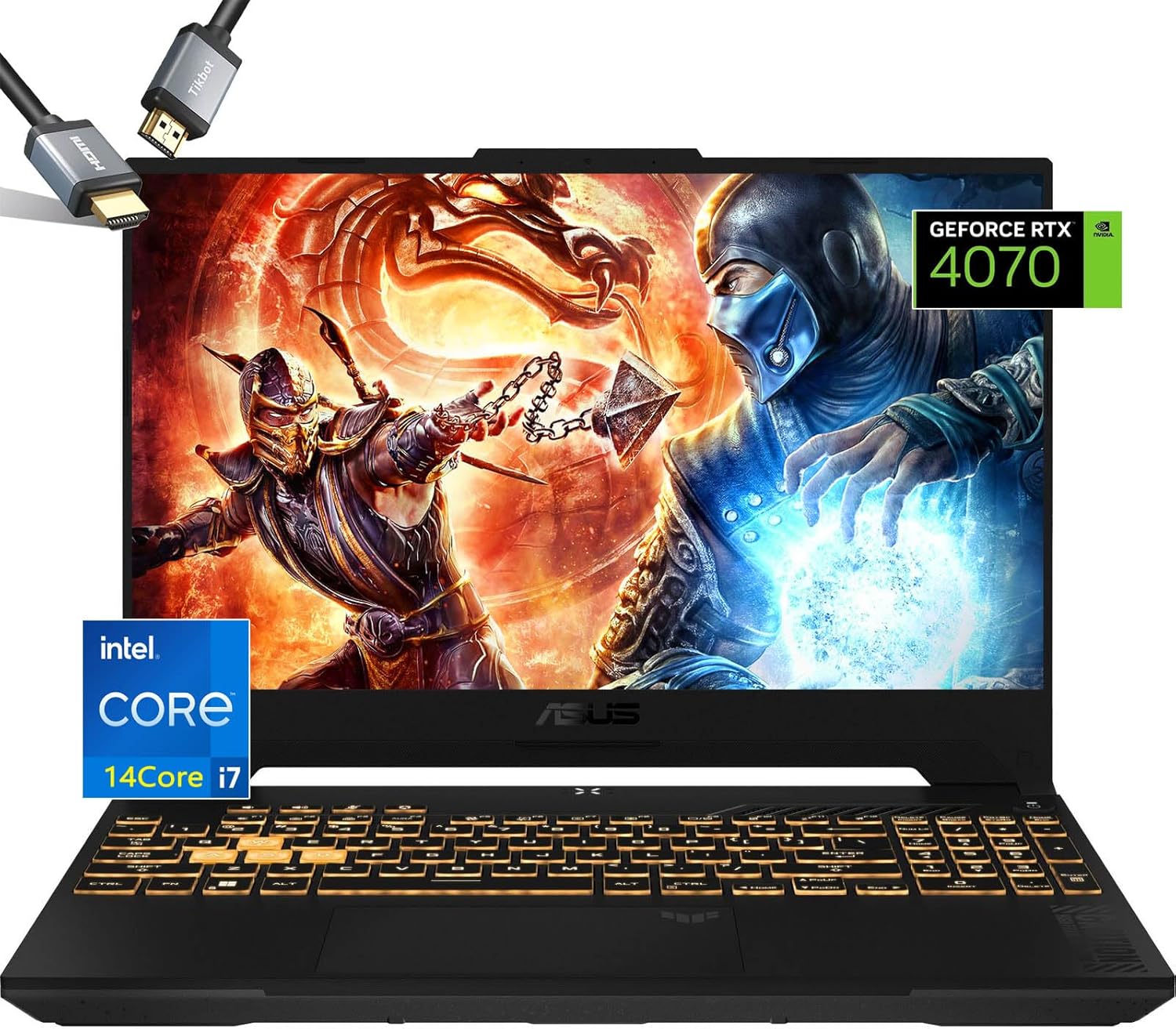 ASUS-TUF F15-Gaming Laptop-4070 - i7-12700H - RGB Backlit Keyboard - 15.6 FHD IPS Display 100% sRGB - Thunderbolt4 USB C - G-SYNC - Wi-Fi 6