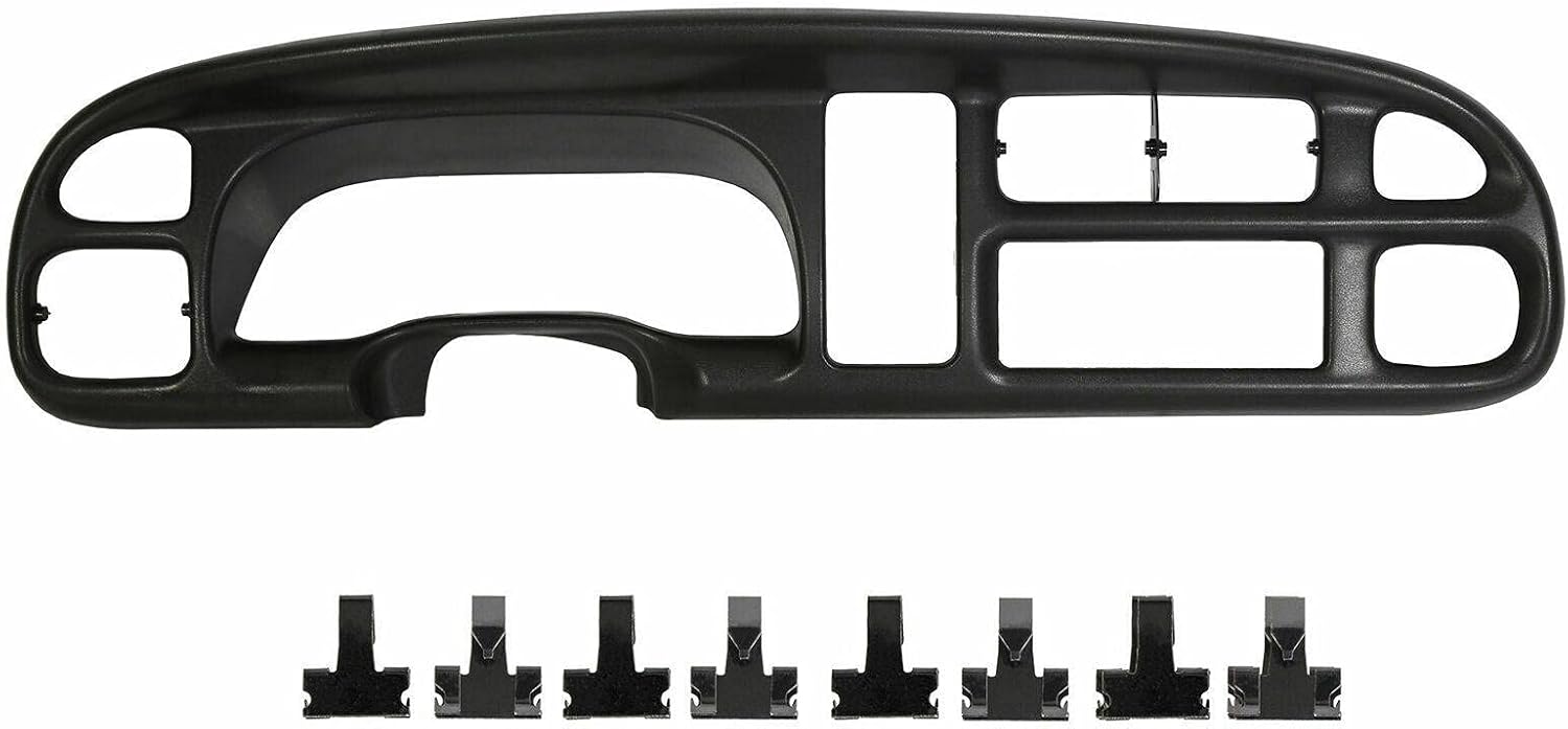 ECOTRIC Front Dash Pad Cover Overlay Dashboard Cap Compatible with 1998-2001 Dodge Ram Trucks Gray Molded Dash Bezel Protector