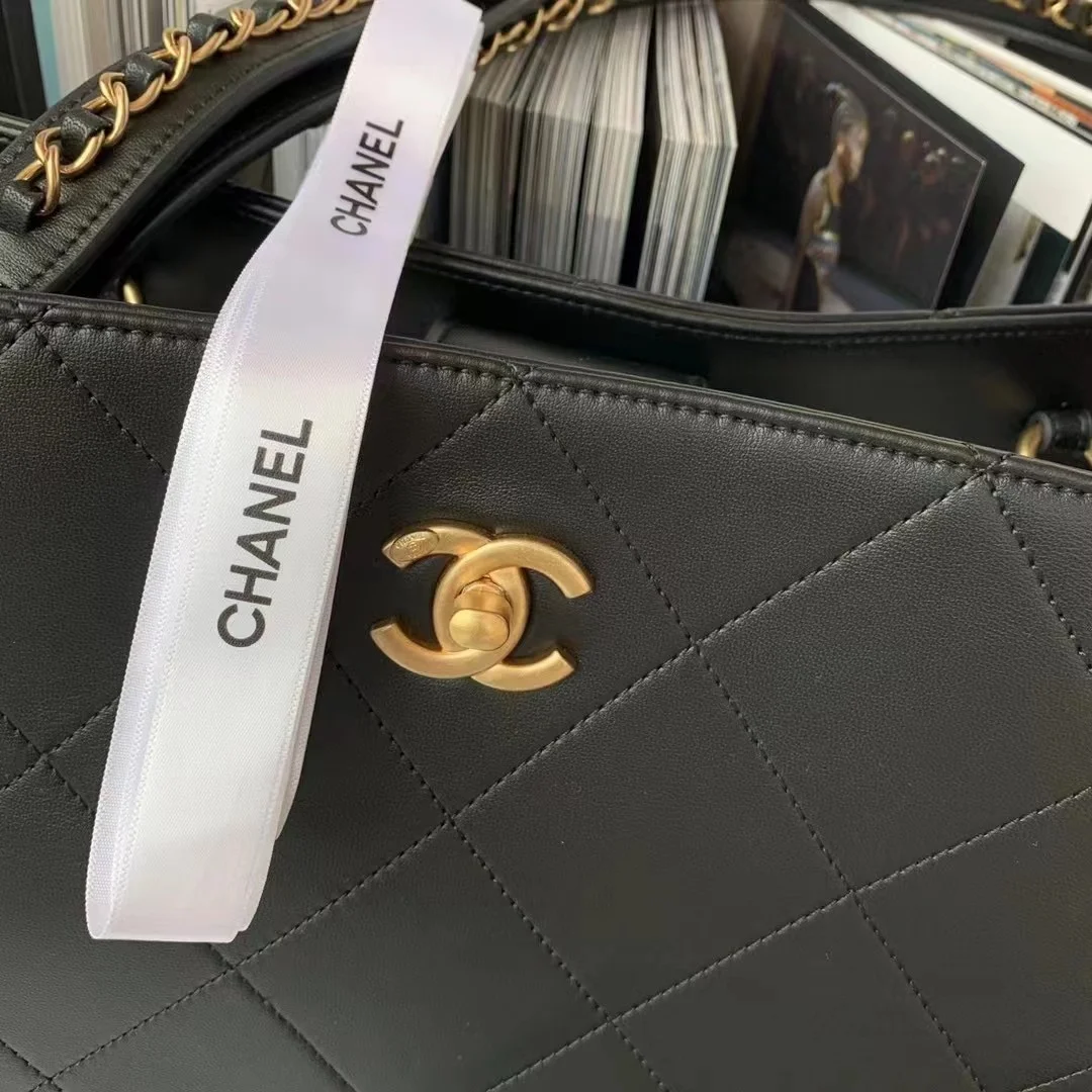 Chanel Shopping Bag Black For Women, Women&rsquo;s Bags 14.4in/37cm AS3508 B08867 94305