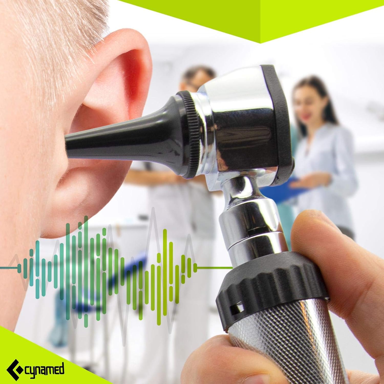 CynaMed ENT Diagnostic Kit - Ear, Nose, Throat Examination Instruments Set - Otoscope, Opthalmoscope, Earwax Remover, Nasal Dilator, Speculum