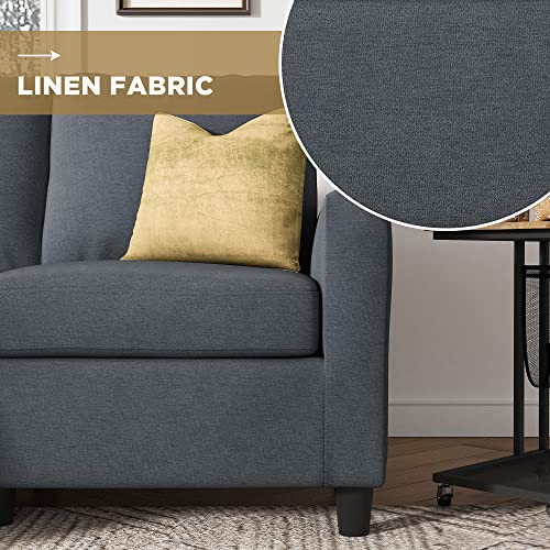 HONBAY Convertible Sectional Sofa, L Shaped Couch with Reversible Chaise for Small Space, Black