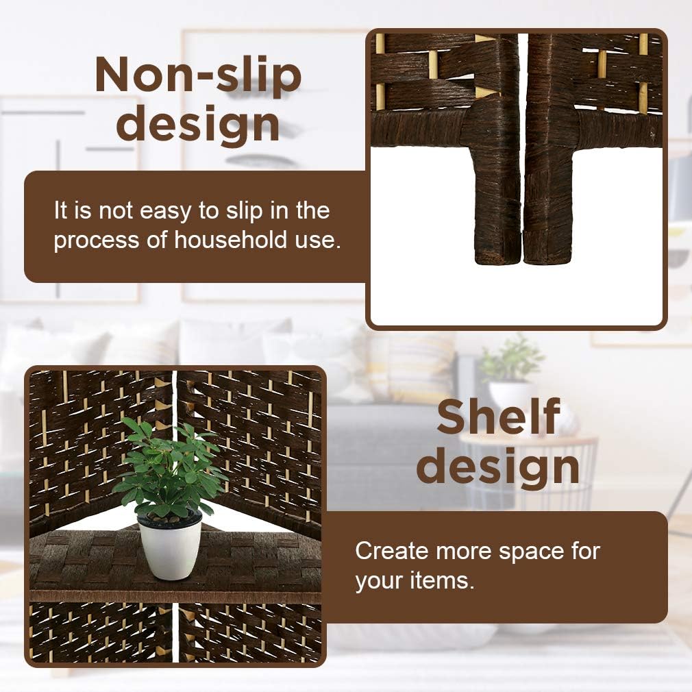 6Ft Tall Wooden Folding Privacy Screen 6 Panel Room Divider with Shelves Portable Partition Divider Wall Freestanding Privacy Panel for Home Office