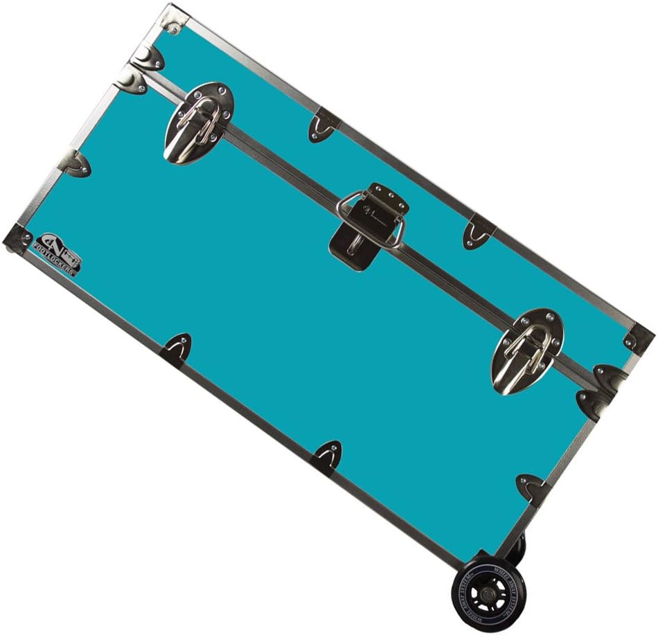 C&N Footlockers College Dorm Room & Summer Camp Lockable Trunk Footlocker with Wheels - Undergrad Trunk Available in 20 Colors