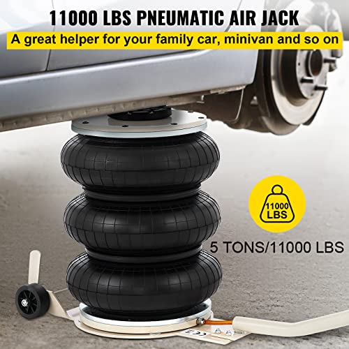 VEVOR Air Jack, 6 Ton/13000 lbs Quadruple Bag Air Jack, Lift up to 26.5", with Heightened Column & Adjustable Handle, Thick Rubber Pad