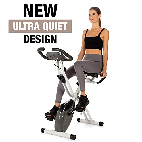 LANOS Workout Bike For Home - 2 In 1 Recumbent Exercise Bike and Upright Indoor Cycling Bike Positions, 10 Level Magnetic Resistance Exercise Bike
