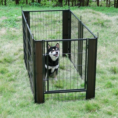 Heavy Duty Dog Playpen 32 Inch Height - Indoor Outdoor Pet Fence Enclosure for Medium and Small Dogs