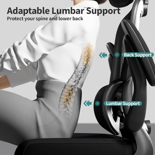 TRALT Office Chair Ergonomic Desk Chair, 330 LBS Home Mesh Office Desk Chairs with Wheels, Comfortable Gaming Chair