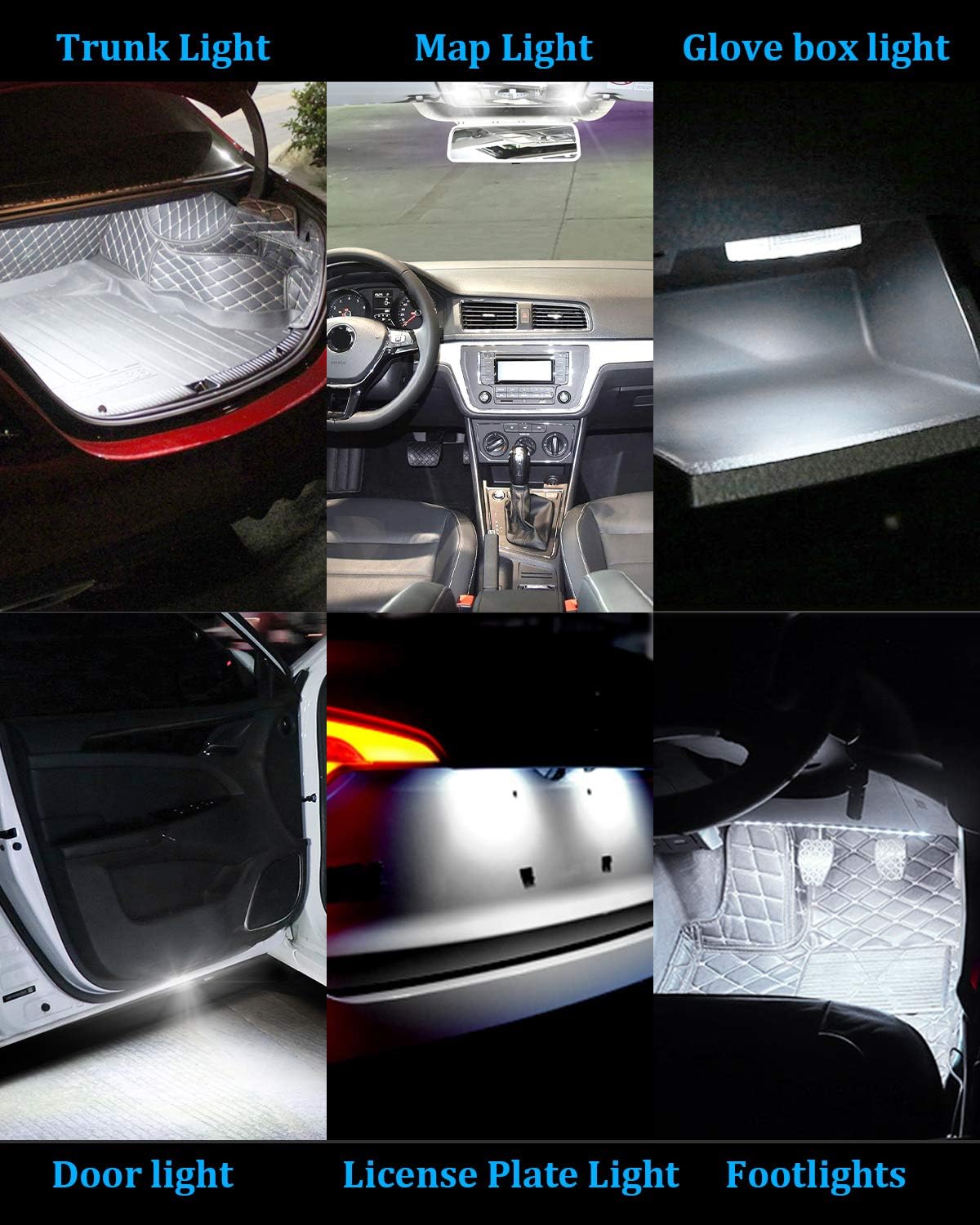 17 Pieces Interior LED Lights Kit for Jeep Grand Cherokee 2011-2014 2015 2016 2017 2018 LED Interior Light Bulbs Package Kit Map Dome License Plate