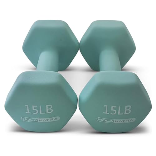HolaHatha Neoprene Dumbbell Free Hand Weight Set with Rack, Ideal for Home Exercises to Gain Tone and Definition