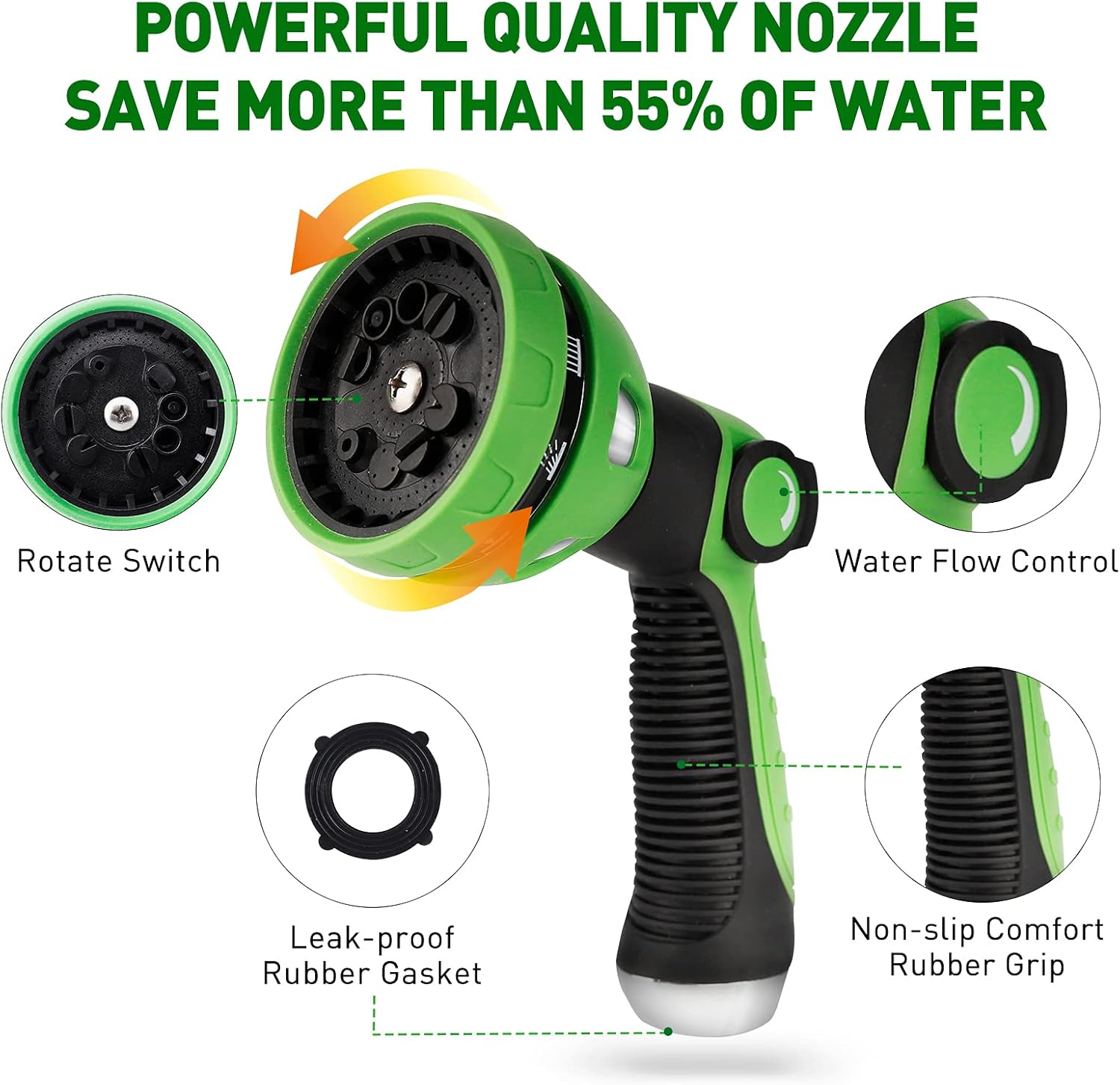 Augtarlion 100 ft Expandable Garden Hose with 10 Function Sprayer, Leak-proof Lightweight Expanding Garden Water Hose with 100% Solid Brass Fittings
