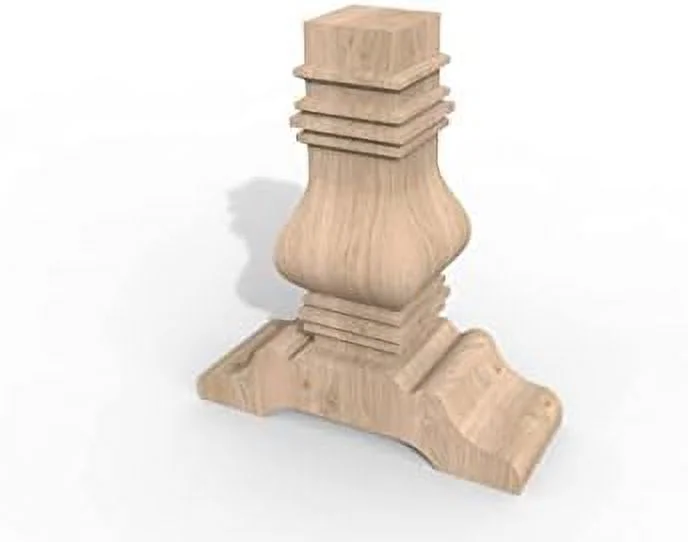 unfinished pedestal base, pack of two,16 inch bench height, wood furniture legs for diy and contract woodworking, trestle legs