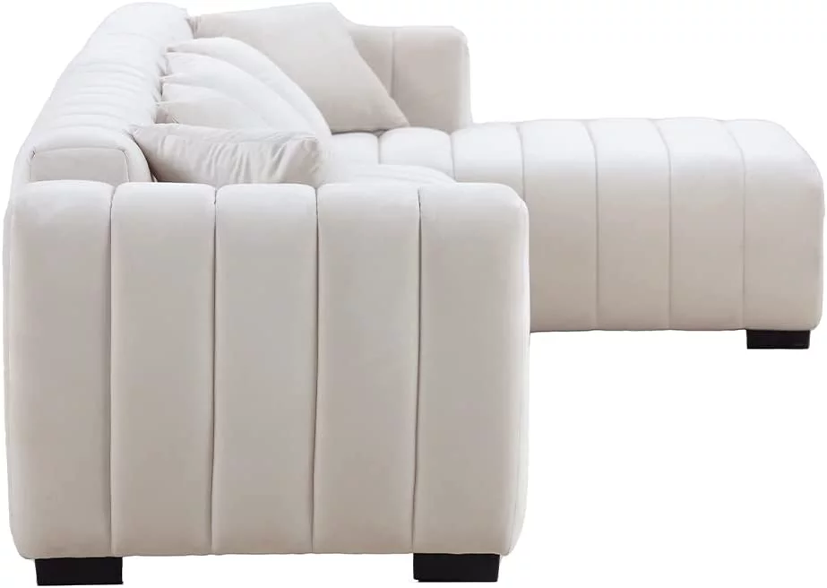 Williamspace 139" Sectional Sofa Couch for Living Room, Modern Luxury L Shaped Sofa with Ottoman